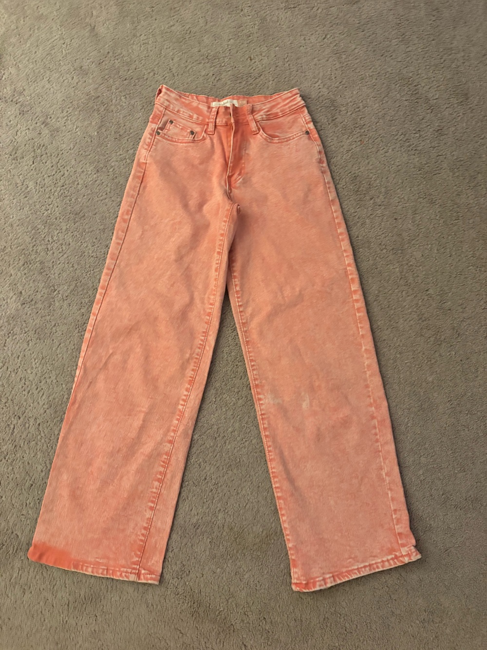 Women's Wide-Leg Jeans in Coral Pink